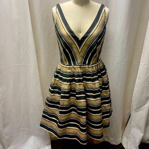 J. Crew Metallic Striped Dress with pockets! Size 0